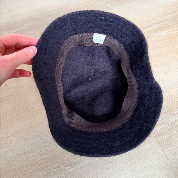 Vintage Women’s Dark Brown Angora Blend Winter Bucket Hat | Classic Warm Hat - Picture 4 of 5
